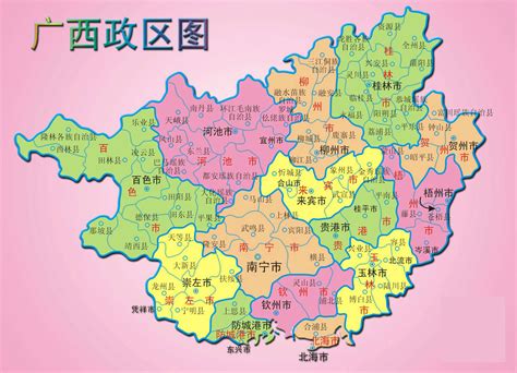 中国广西地图